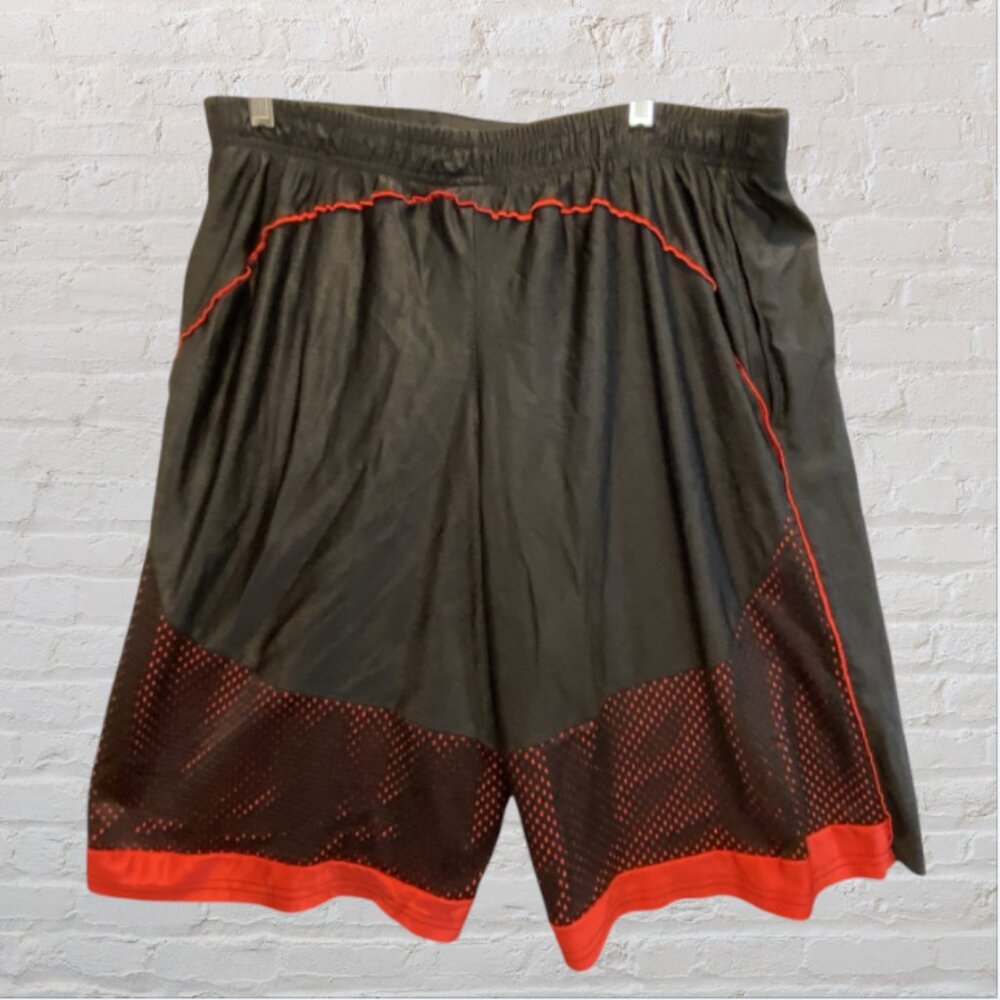 CONVERSION PERFORMANCE -- Workout Shorts, Large Man's, Black/Red Trim, Elastic
